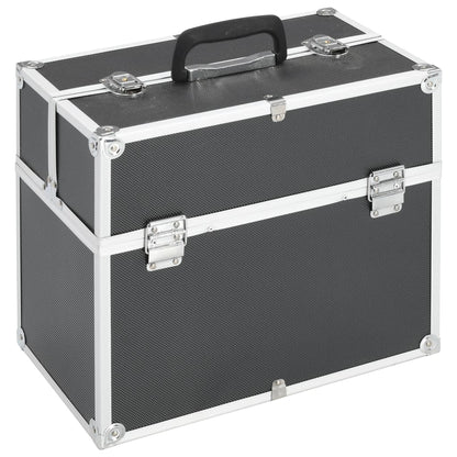 Make-up Case 38x23x34 cm Aluminium Black