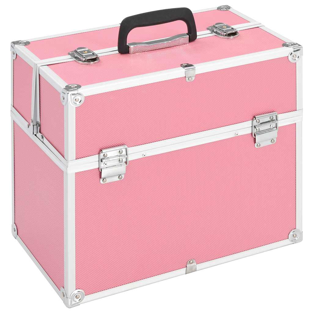 Make-up Case 38x23x34 cm Aluminium Pink