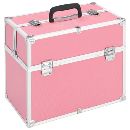 Make-up Case 38x23x34 cm Aluminium Pink