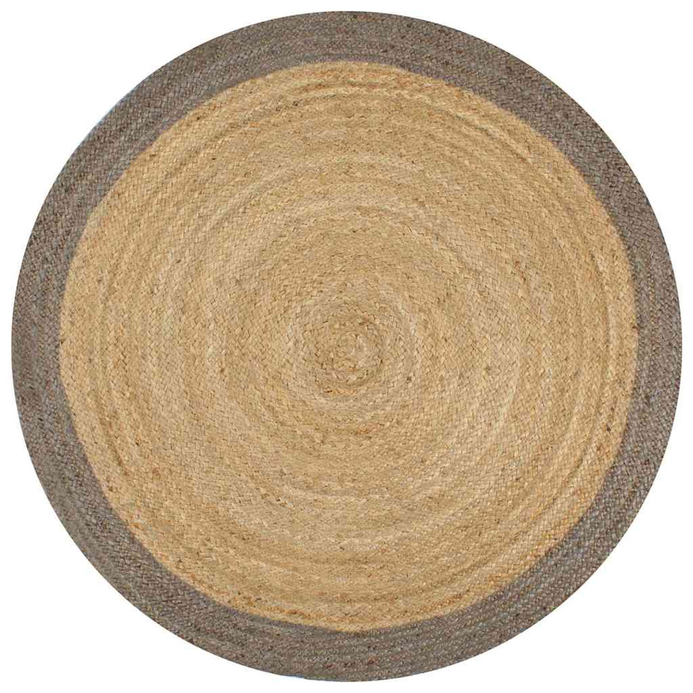 vidaXL Handmade Rug Jute with Border Grey