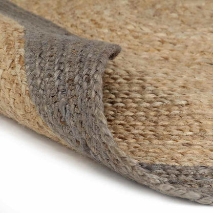 Handmade Rug Jute with Border Grey 120 cm