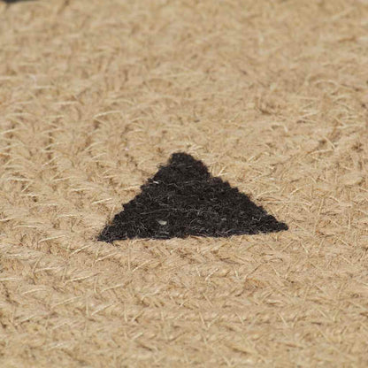 Handmade Rug Jute with White Print Triangles