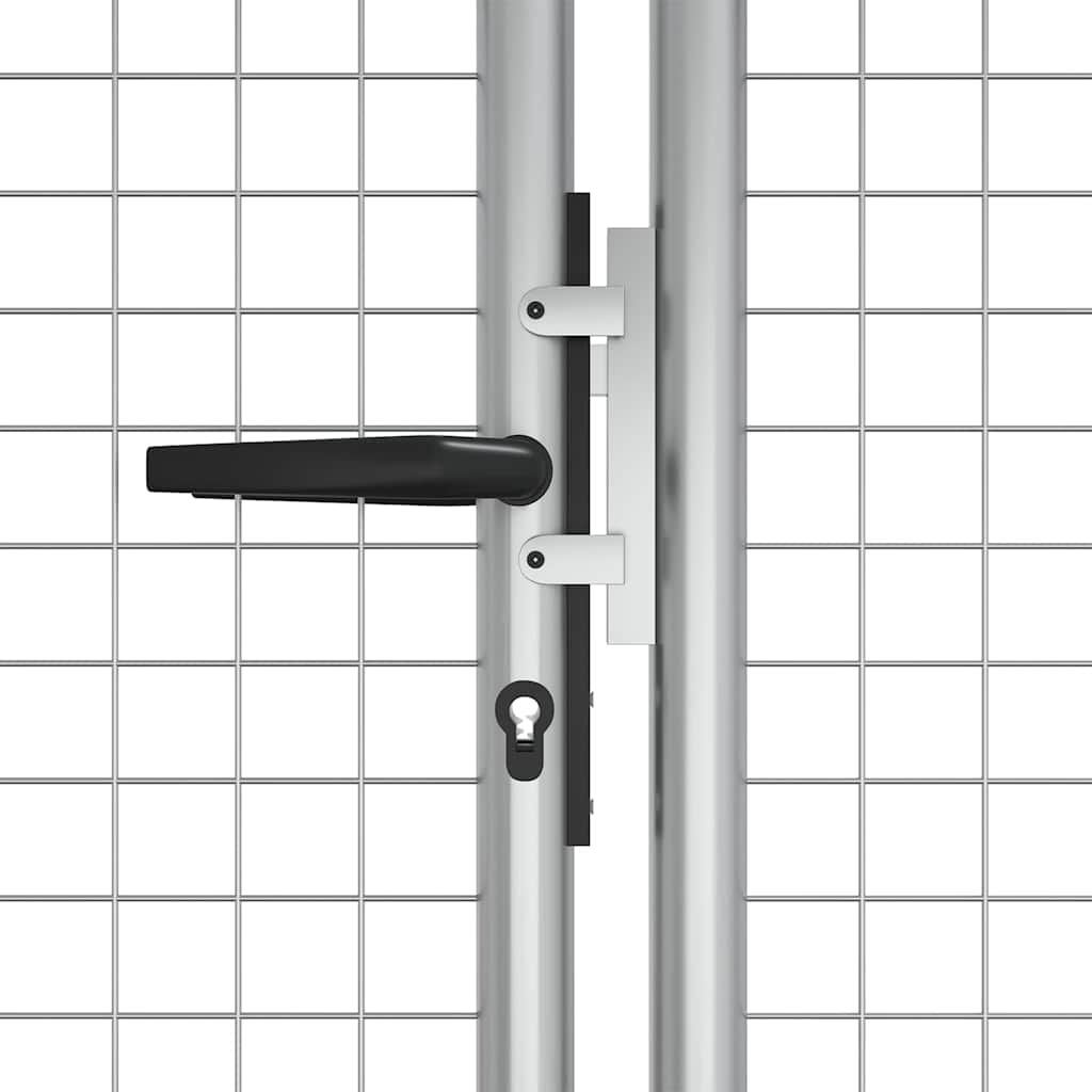 vidaXL Garden Gate Galvanised Steel 400x125 cm Silver 3