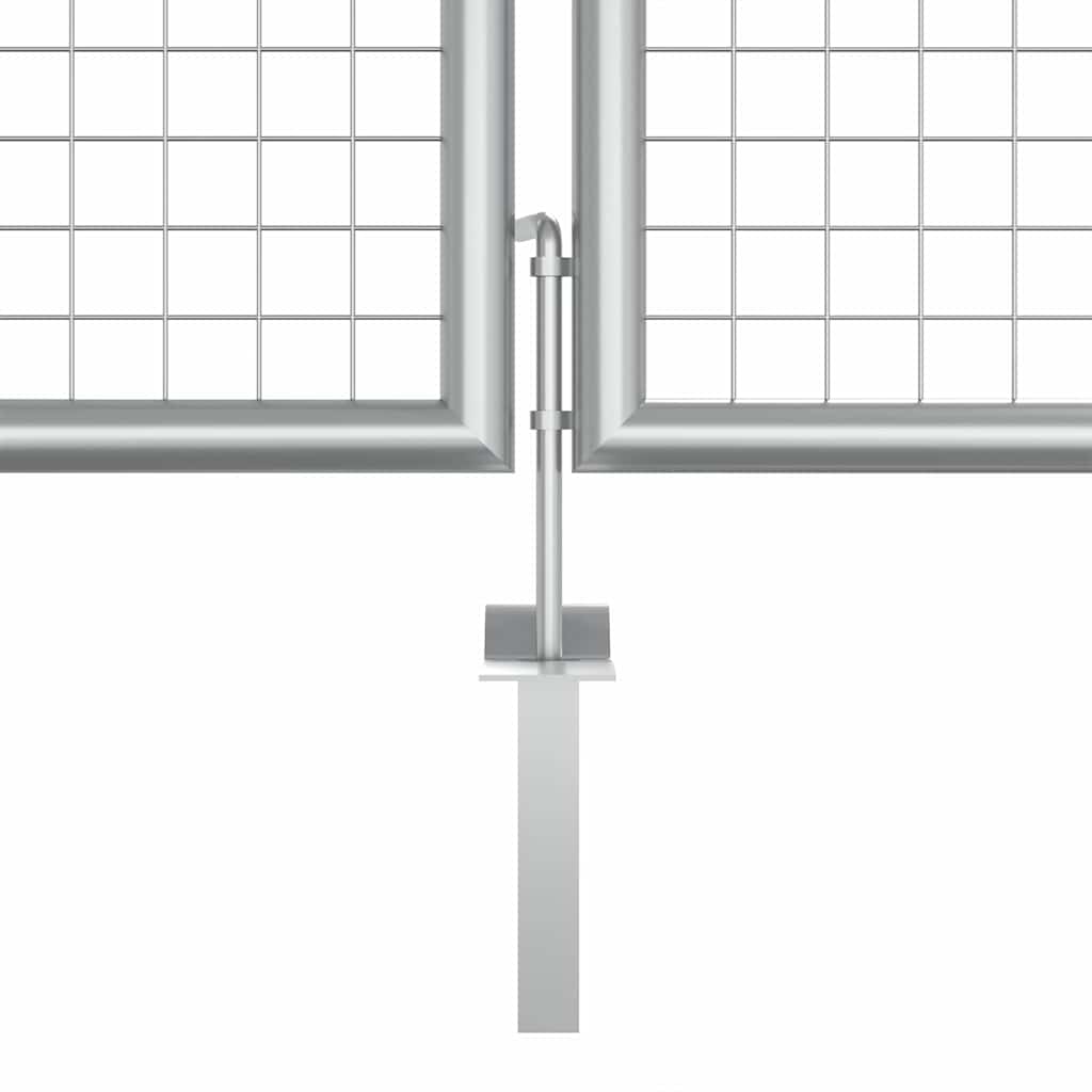 vidaXL Garden Gate Galvanised Steel 400x125 cm Silver 4