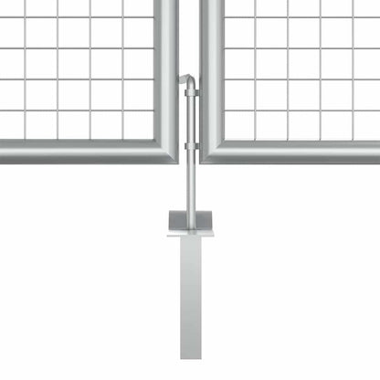 vidaXL Garden Gate Galvanised Steel 400x125 cm Silver 4