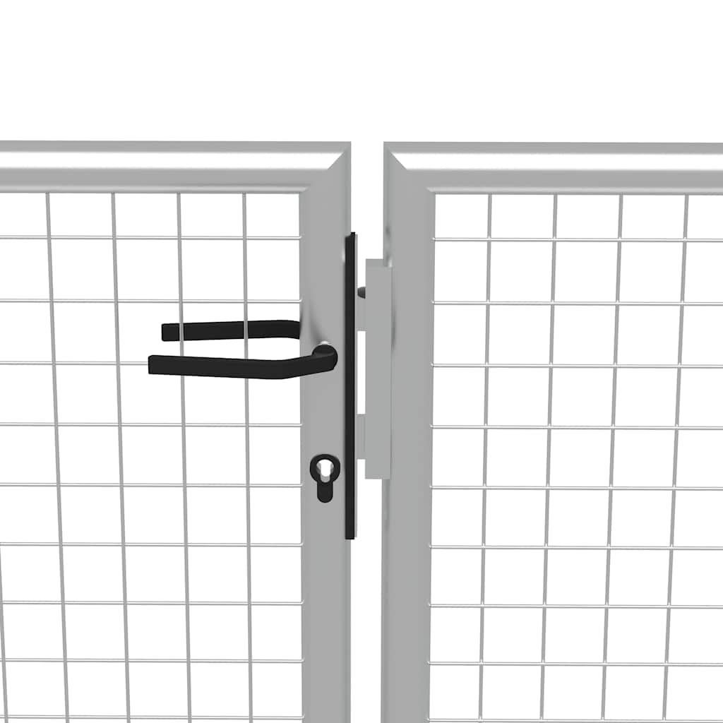 vidaXL Garden Gate Galvanised Steel 400x150 cm Silver 3