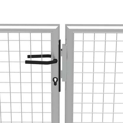 vidaXL Garden Gate Galvanised Steel 400x150 cm Silver 3