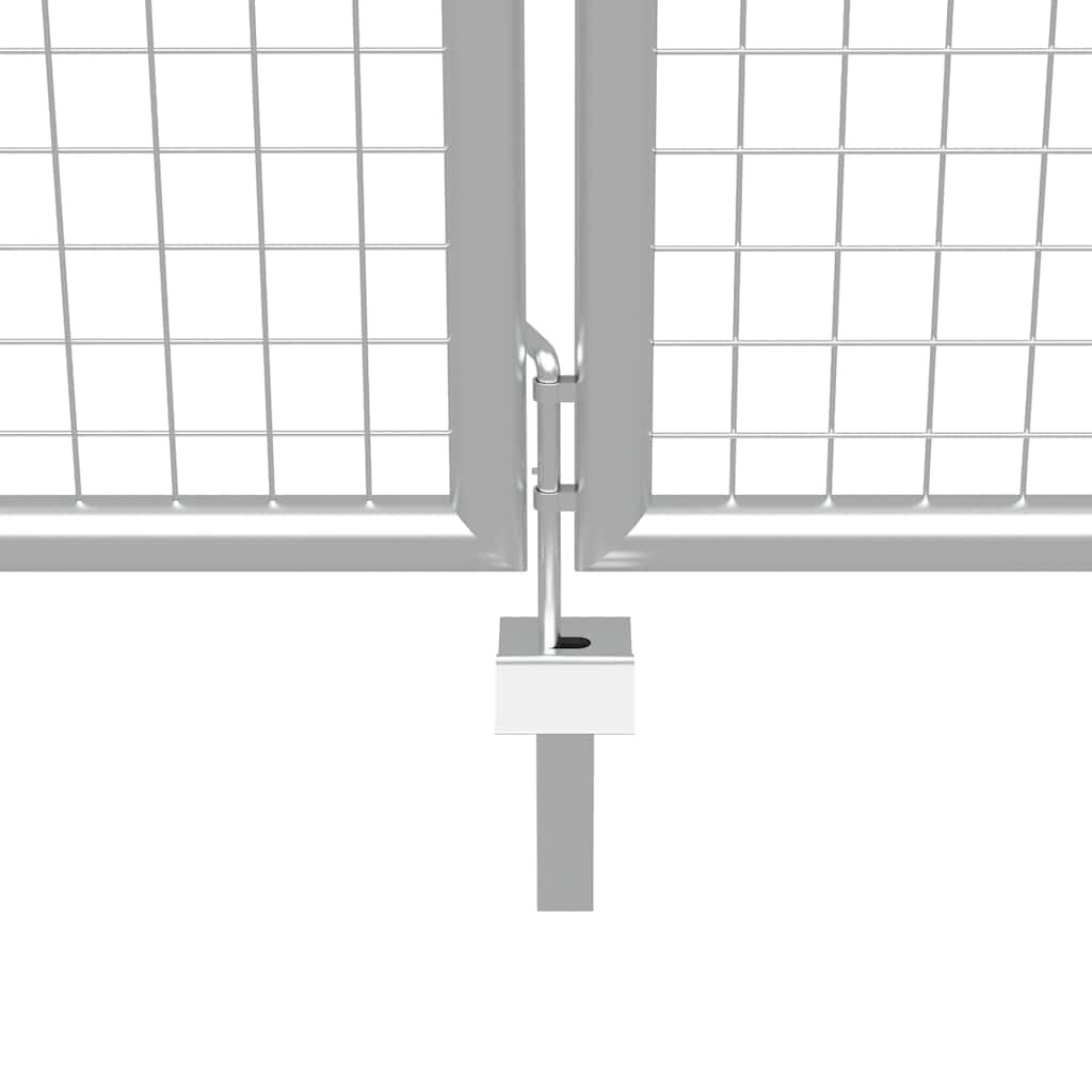 vidaXL Garden Gate Galvanised Steel 400x150 cm Silver 4