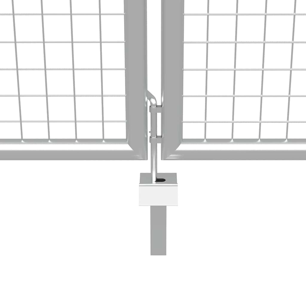 vidaXL Garden Gate Galvanised Steel 400x175 cm Silver 4