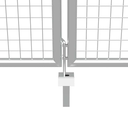 vidaXL Garden Gate Galvanised Steel 400x175 cm Silver 4