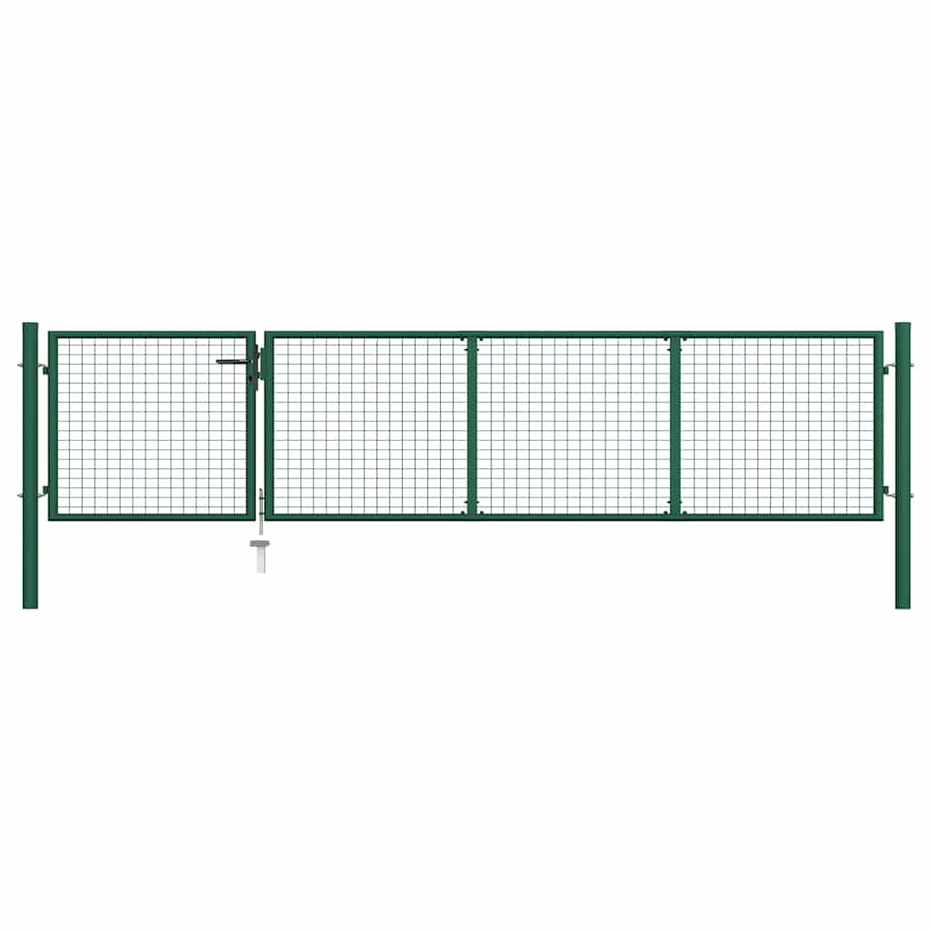 vidaXL Garden Gate Steel Green