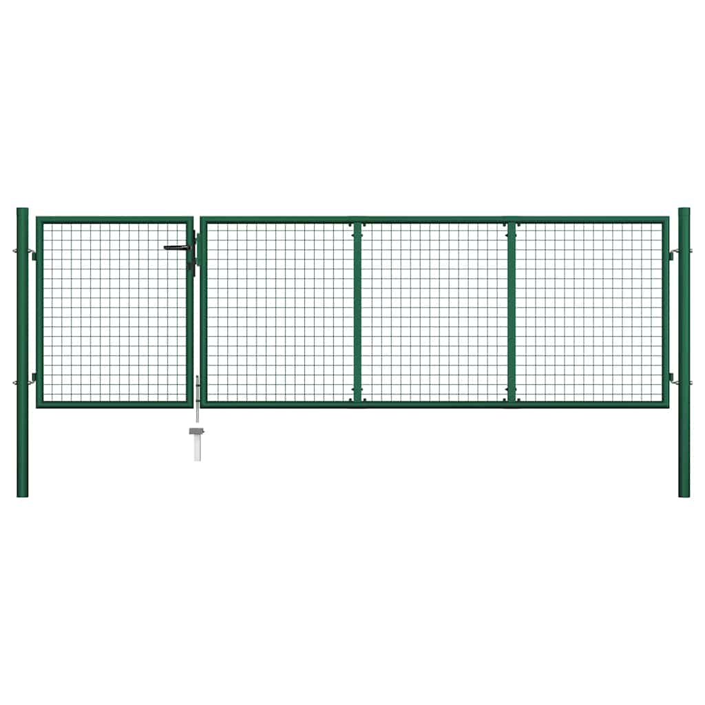 vidaXL Garden Gate Steel Green