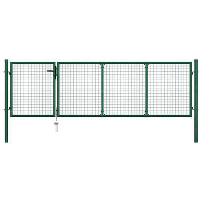 vidaXL Garden Gate Steel Green