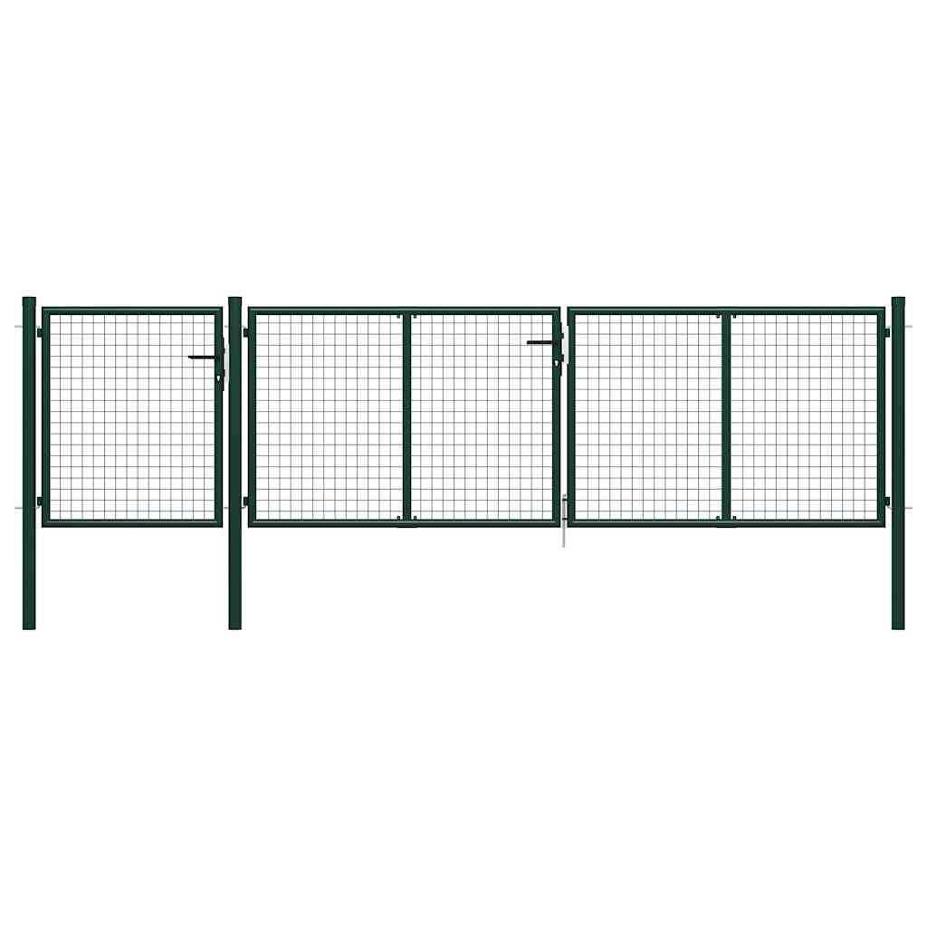 vidaXL Garden Gate Steel Green