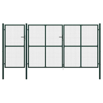 144315 vidaXL Garden Gate Steel 400x200 cm Green 1