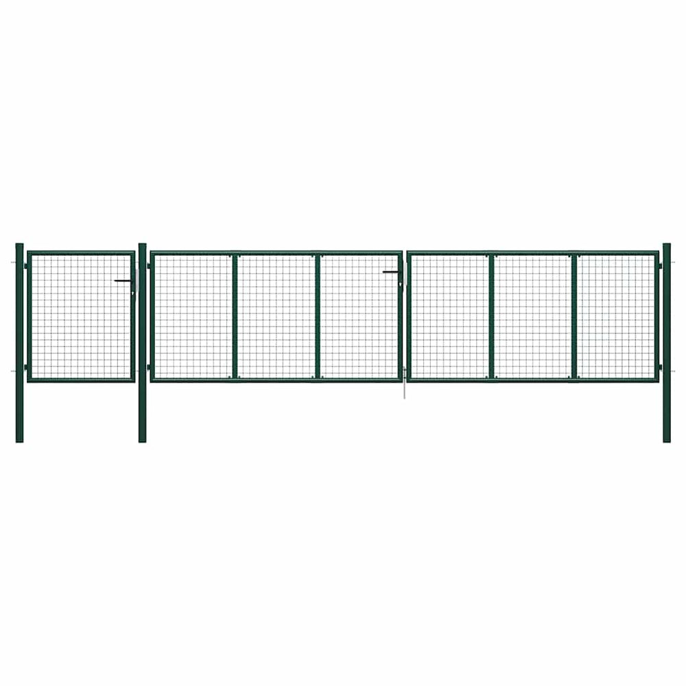 144317 vidaXL Garden Gate Steel 500x100 cm Green