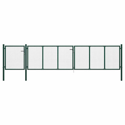 144317 vidaXL Garden Gate Steel 500x100 cm Green 1