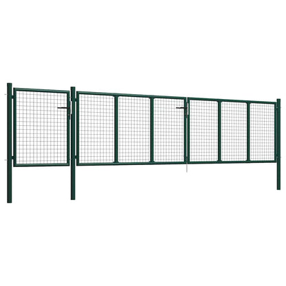 144317 vidaXL Garden Gate Steel 500x100 cm Green 2