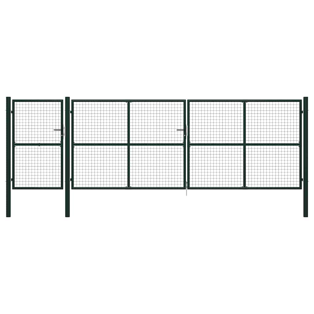 vidaXL Garden Gate Steel 500x150 cm Green 1