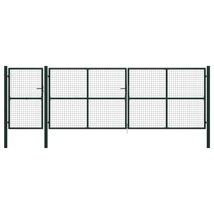 vidaXL Garden Gate Steel 500x150 cm Green 1