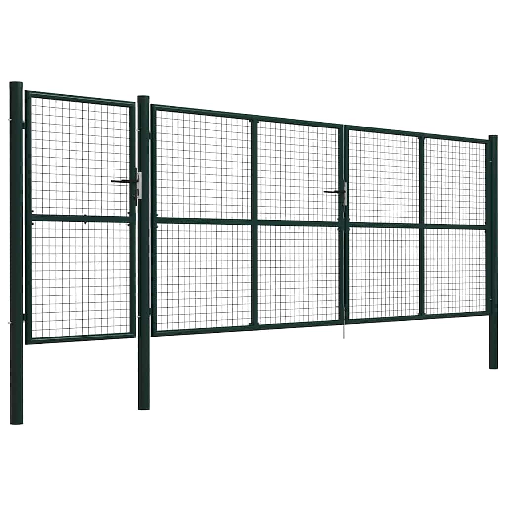 vidaXL Garden Gate Steel 500x150 cm Green 2