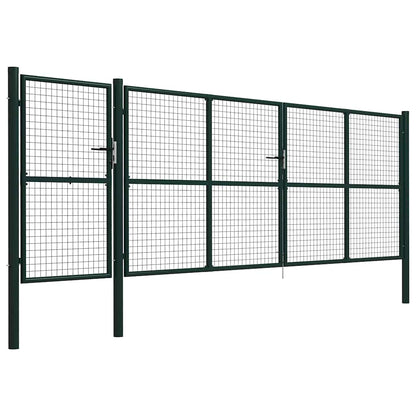 vidaXL Garden Gate Steel 500x150 cm Green 2