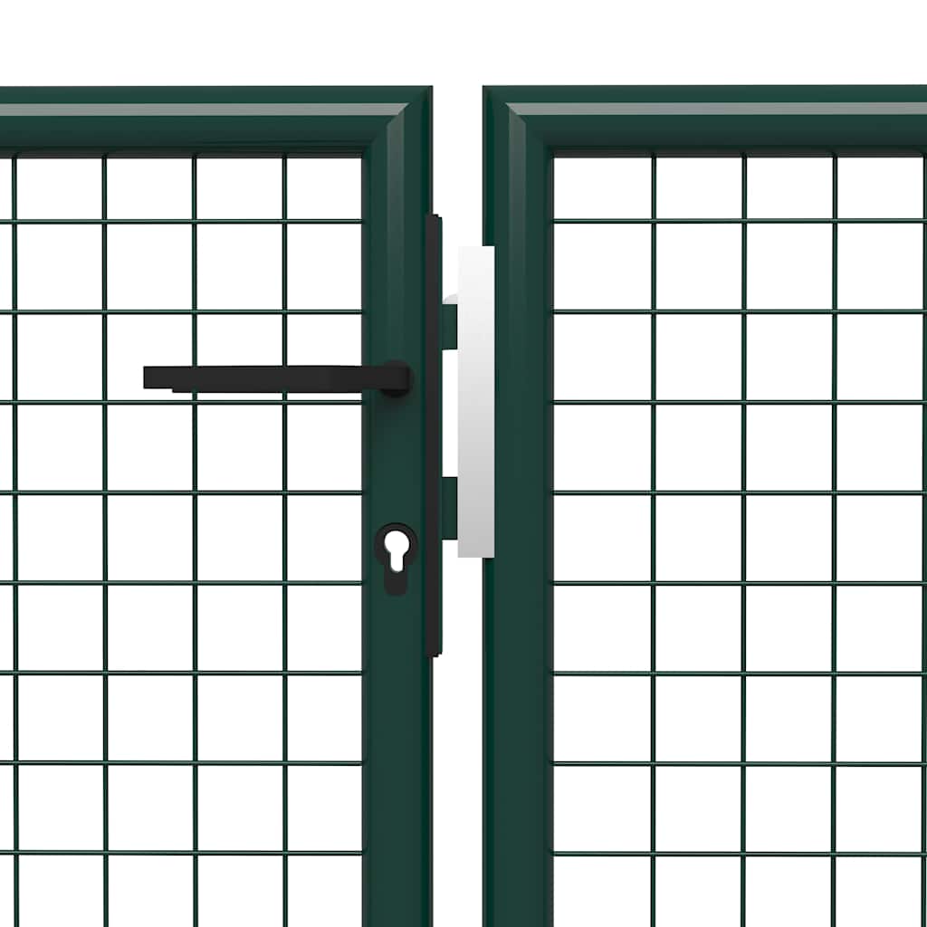 vidaXL Garden Gate Steel 500x150 cm Green 4