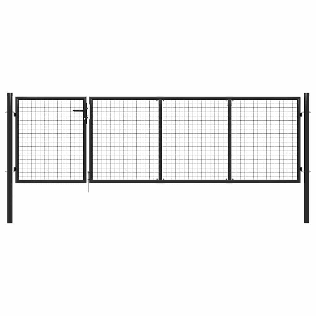vidaXL Garden Gate Steel Anthracite