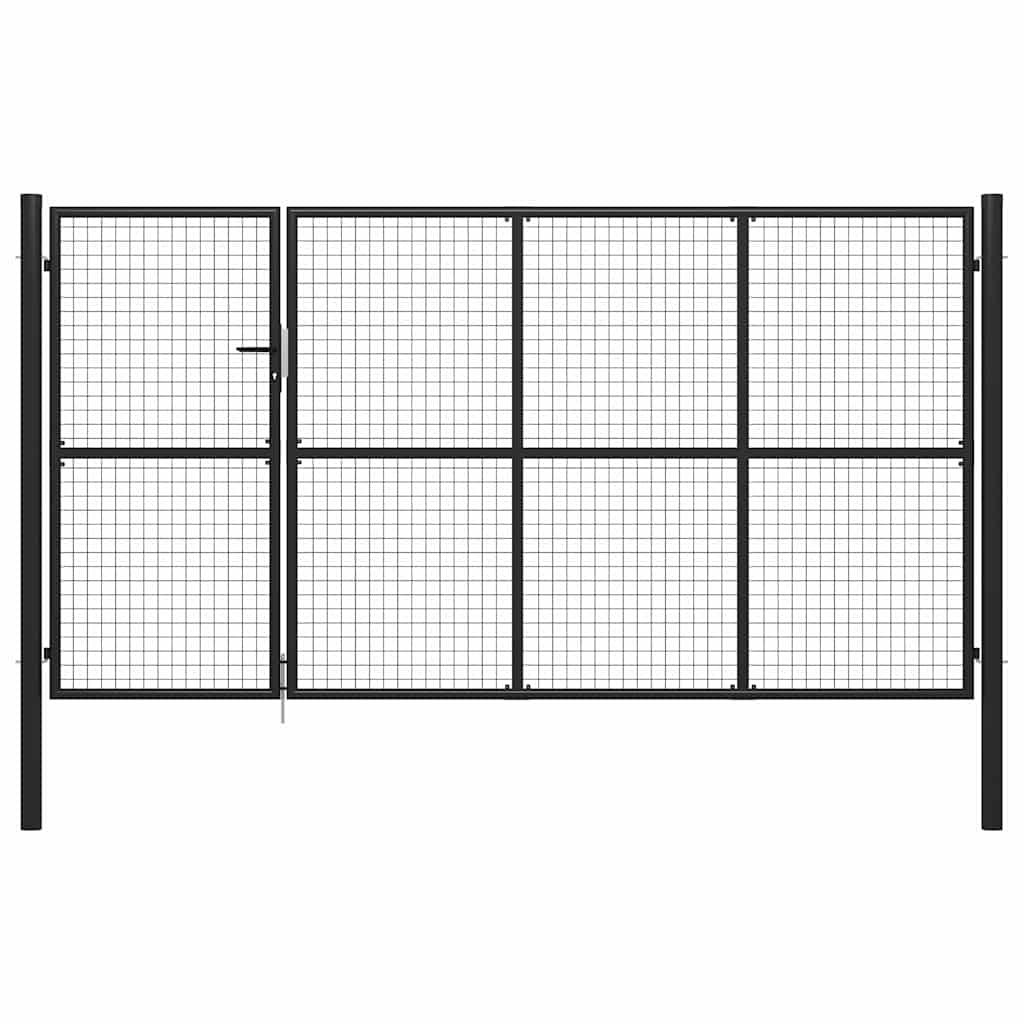 vidaXL Garden Gate Steel 350x150 cm Anthracite 1