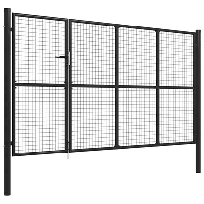 vidaXL Garden Gate Steel 350x150 cm Anthracite 2