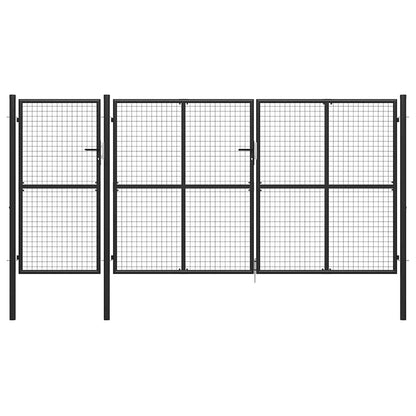 vidaXL Garden Gate Steel 400x150 cm Anthracite 1
