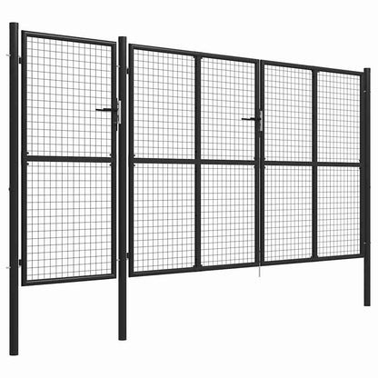 vidaXL Garden Gate Steel 400x150 cm Anthracite 2