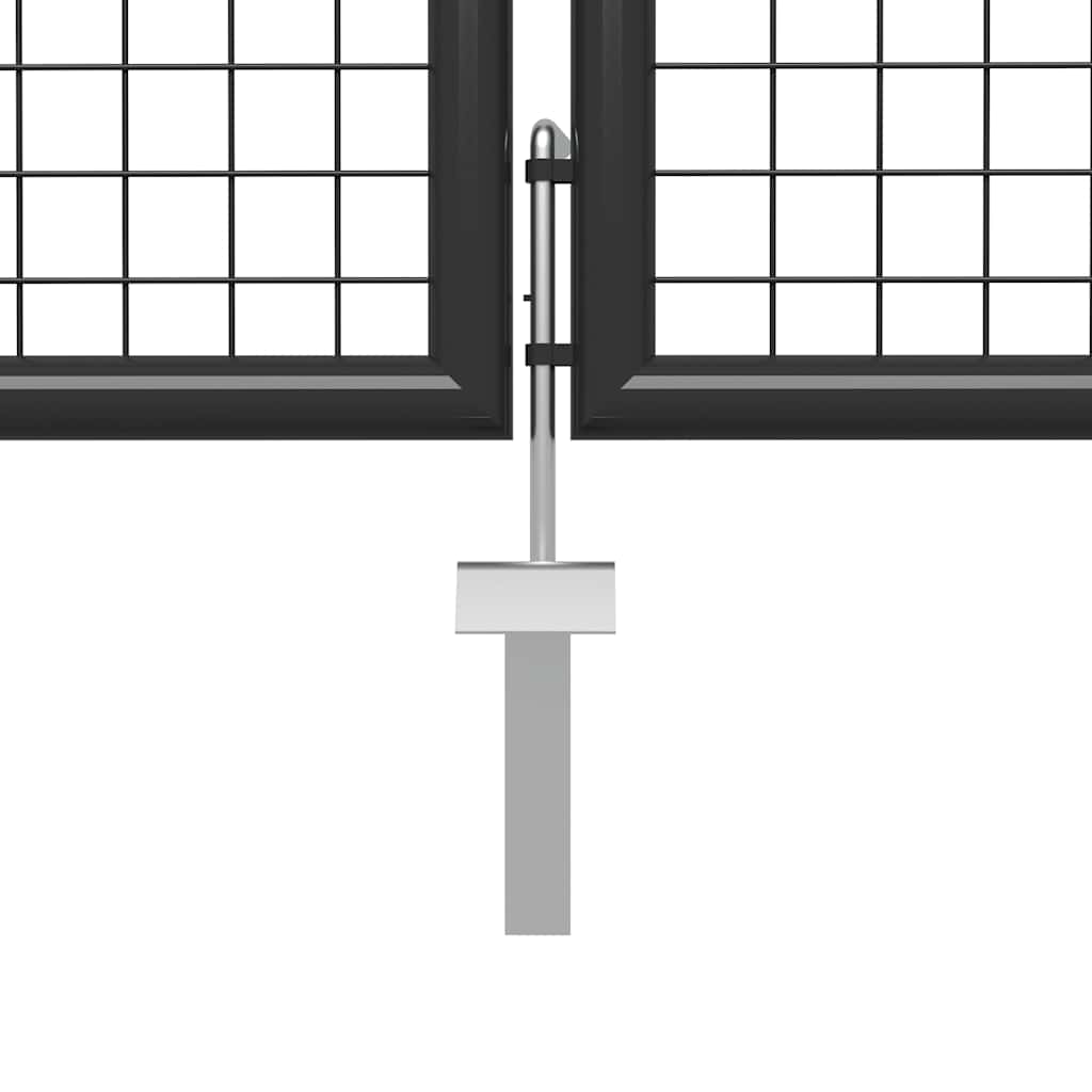 vidaXL Garden Gate Steel 400x150 cm Anthracite 3
