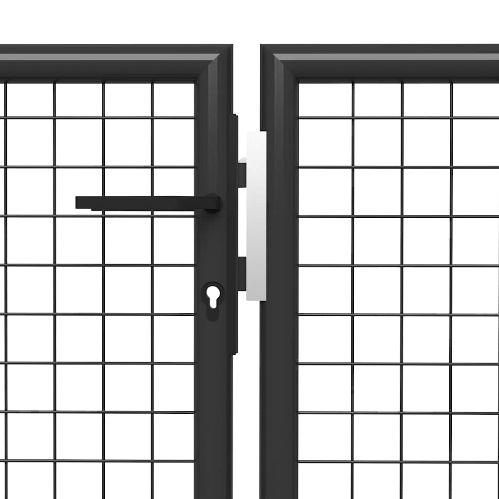 vidaXL Garden Gate Steel 400x150 cm Anthracite 4
