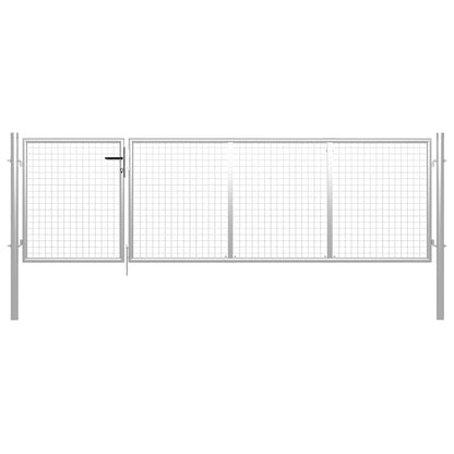 vidaXL Garden Gate Steel Silver
