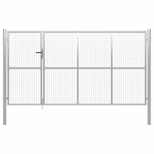 vidaXL Garden Gate Steel 350x175 cm Silver 1