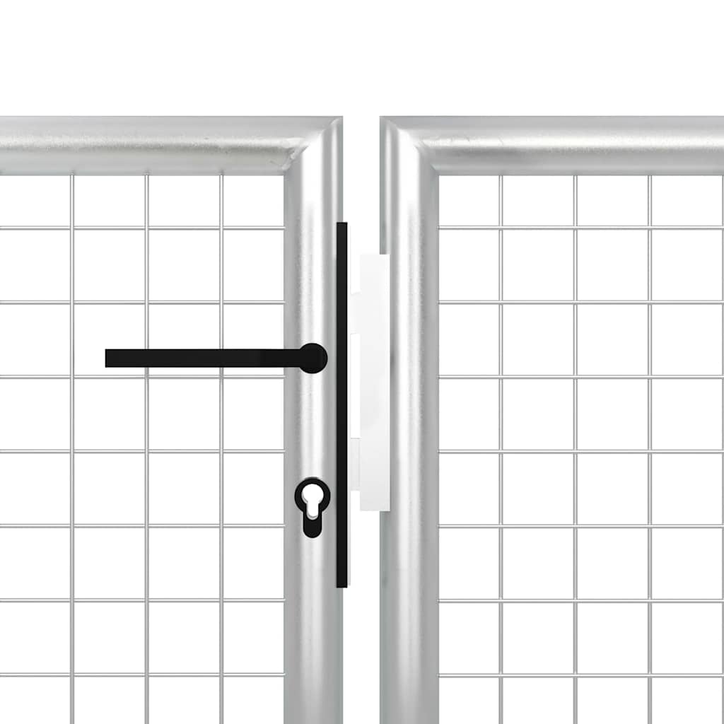 vidaXL Garden Gate Steel 350x175 cm Silver 3