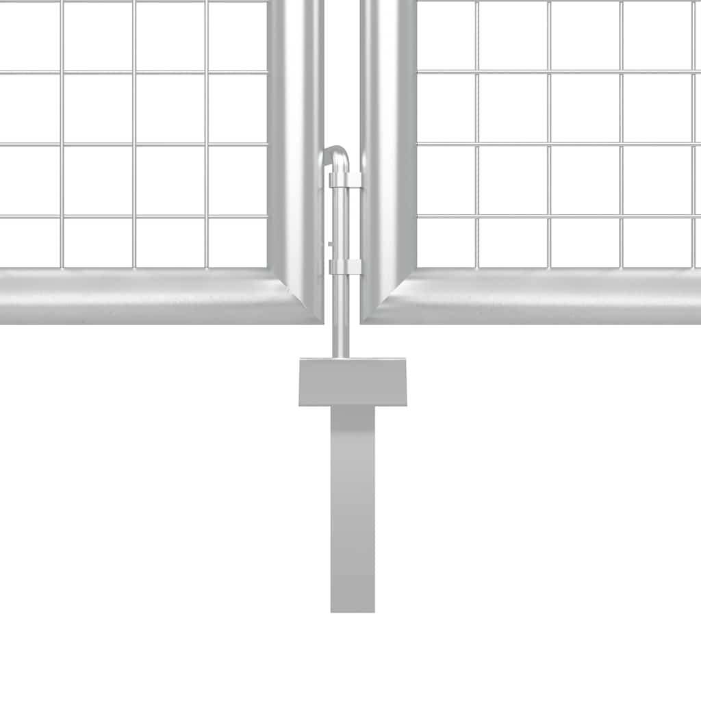 vidaXL Garden Gate Steel 350x175 cm Silver 4