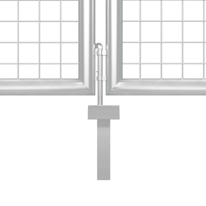 vidaXL Garden Gate Steel 350x175 cm Silver 4