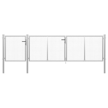 vidaXL Garden Gate Steel Silver