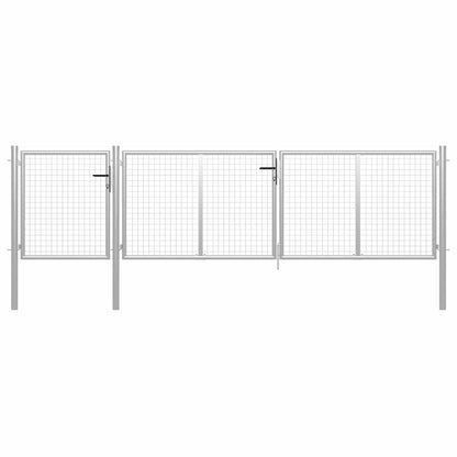 vidaXL Garden Gate Steel Silver