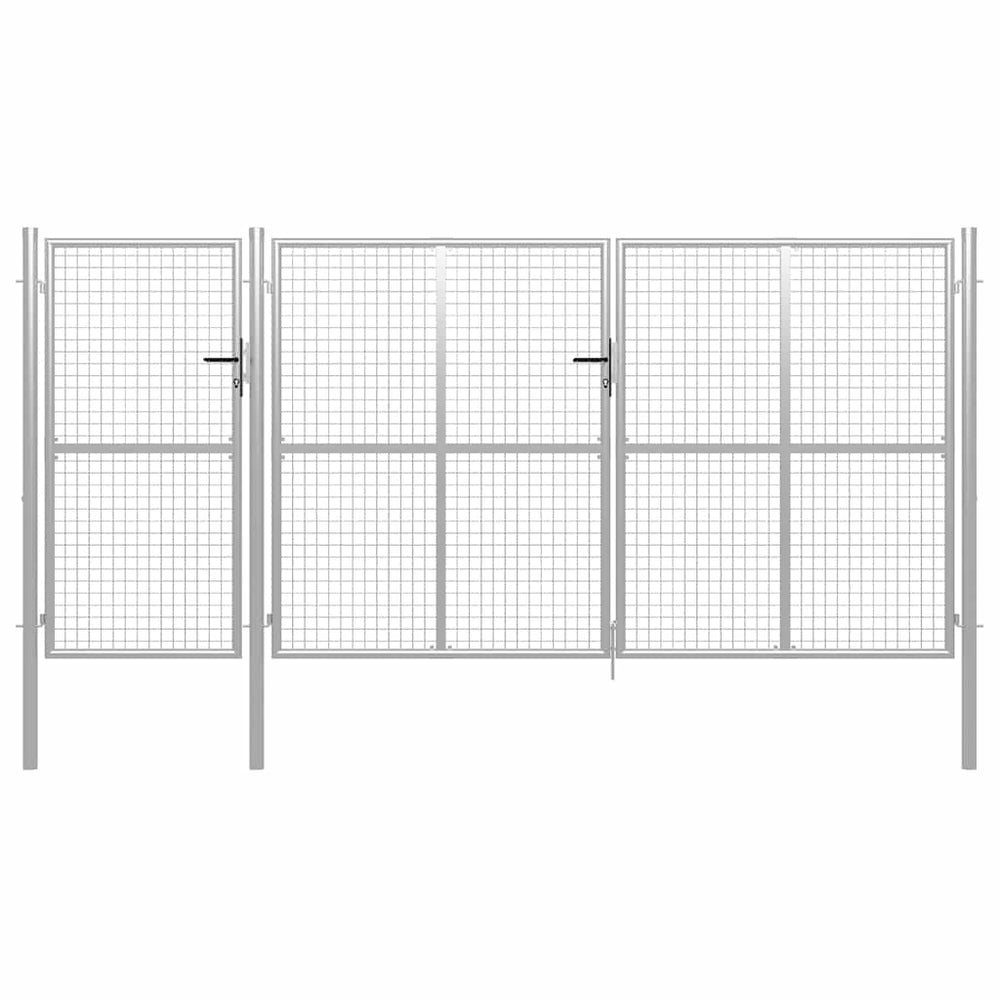 vidaXL Garden Gate Steel 400x150 cm Silver