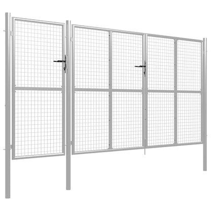 vidaXL Garden Gate Steel 400x150 cm Silver 2