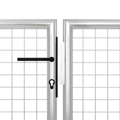 vidaXL Garden Gate Steel 400x150 cm Silver 4