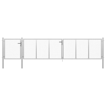 Garden Gate Steel Silver 500 cm 100 cm