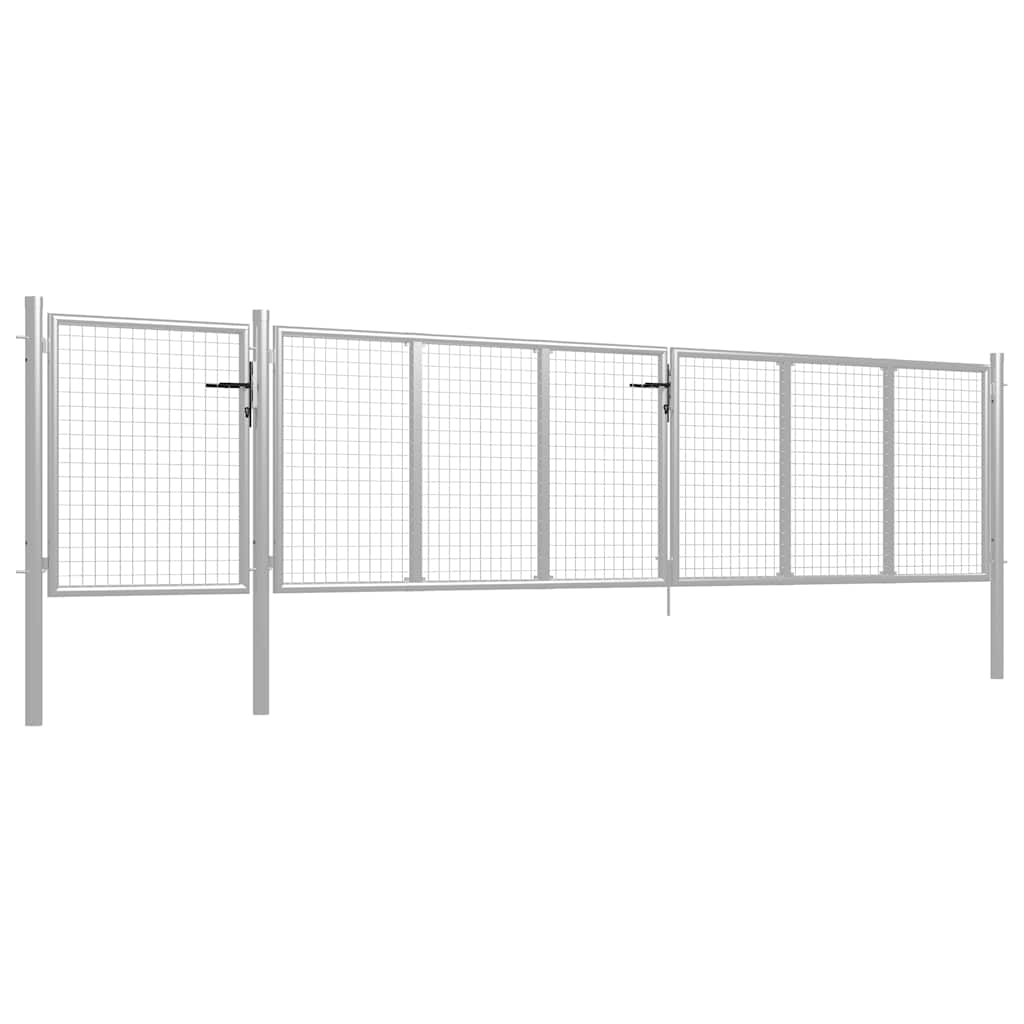 Garden Gate Steel Silver 500 cm 100 cm