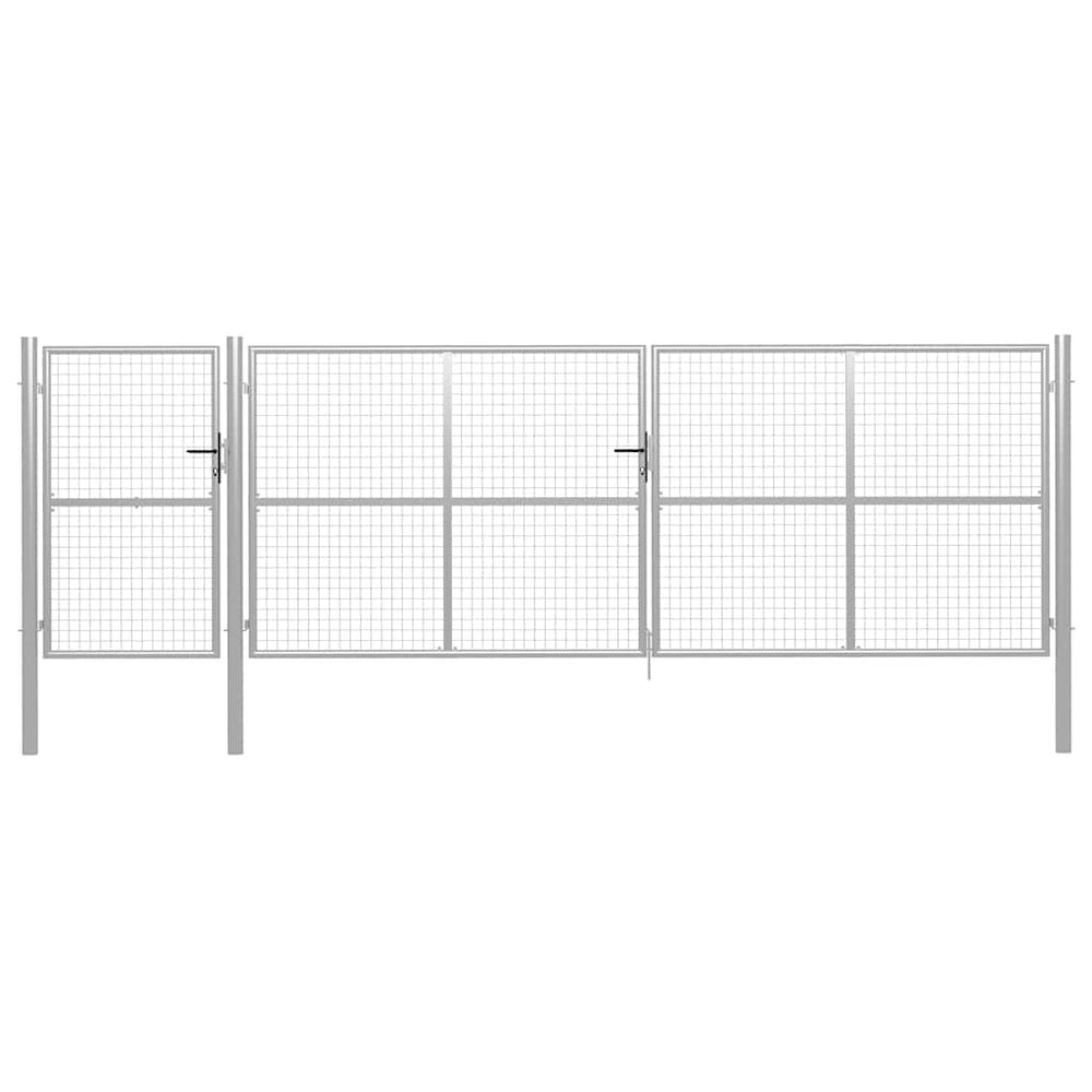 vidaXL Garden Gate Steel 500x150 cm Silver