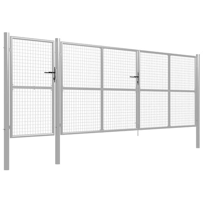 vidaXL Garden Gate Steel 500x150 cm Silver 2