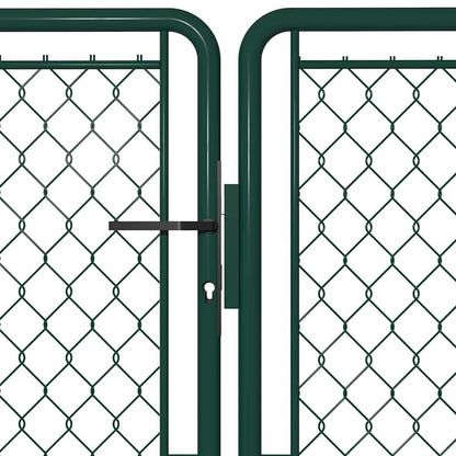 144416 vidaXL Garden Gate Steel 400x125 cm Green 3