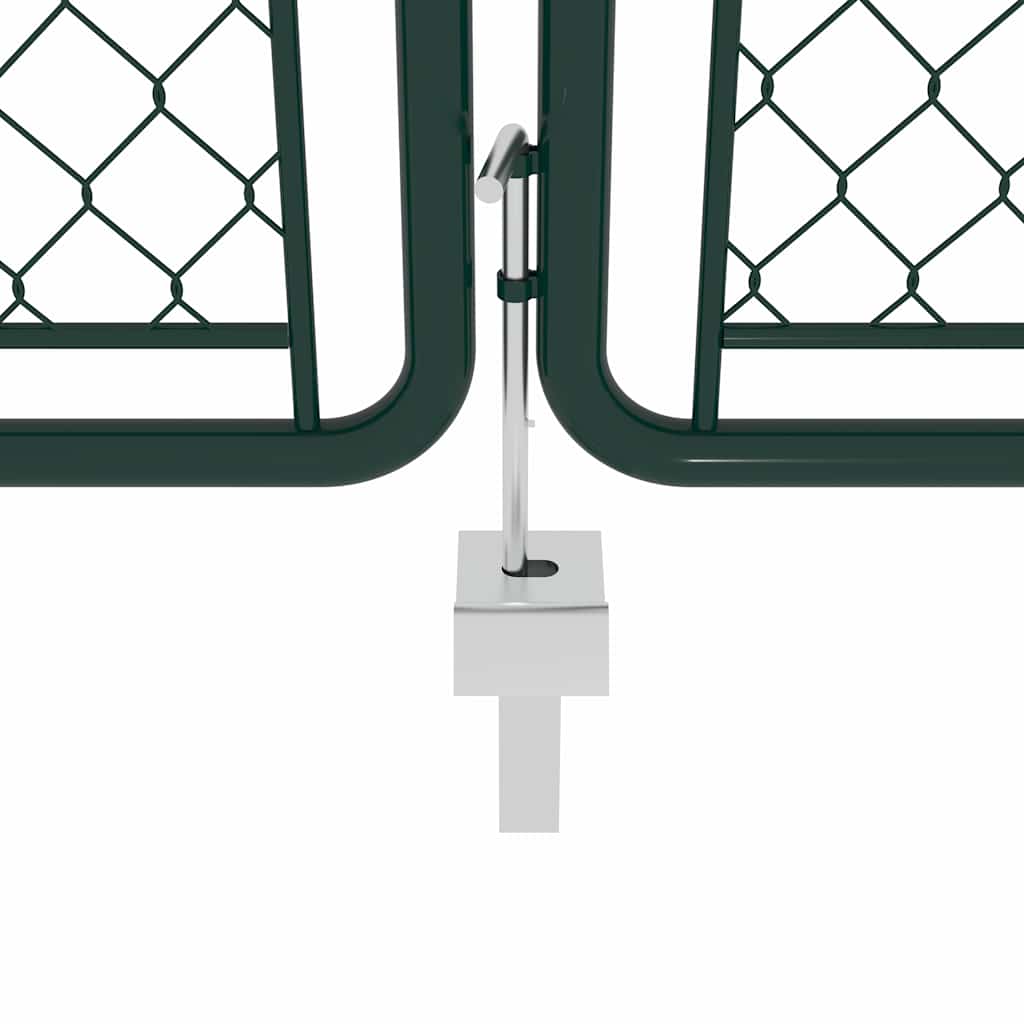 144416 vidaXL Garden Gate Steel 400x125 cm Green 4